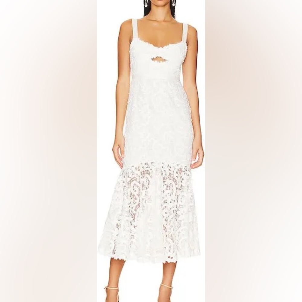 Saylor Lesli Midi Dress in White, size XS. Worn once.